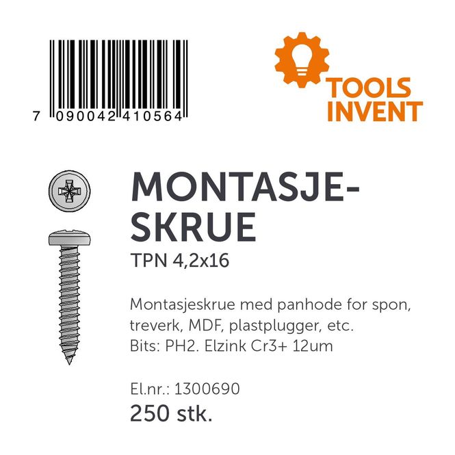 Hovedbilde MONTASJESKRUE - TPN - 4,2x16